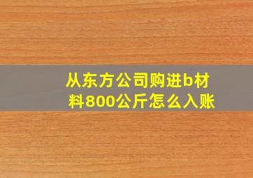 从东方公司购进b材料800公斤怎么入账