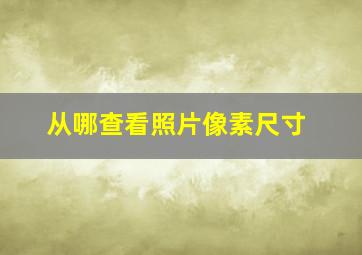 从哪查看照片像素尺寸