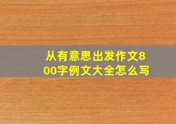 从有意思出发作文800字例文大全怎么写