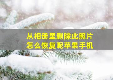 从相册里删除此照片怎么恢复呢苹果手机