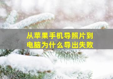 从苹果手机导照片到电脑为什么导出失败