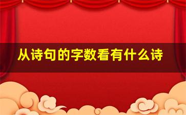 从诗句的字数看有什么诗