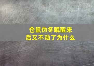 仓鼠伪冬眠醒来后又不动了为什么