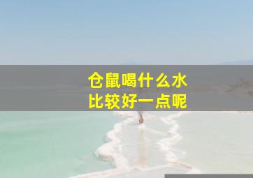 仓鼠喝什么水比较好一点呢