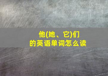 他(她、它)们的英语单词怎么读