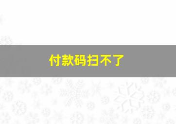 付款码扫不了