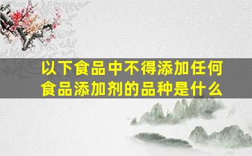 以下食品中不得添加任何食品添加剂的品种是什么