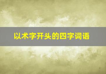 以术字开头的四字词语