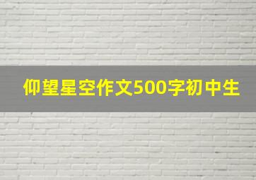 仰望星空作文500字初中生