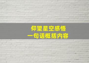 仰望星空感悟一句话概括内容