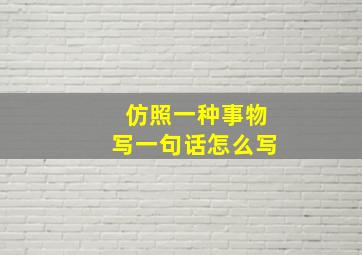 仿照一种事物写一句话怎么写