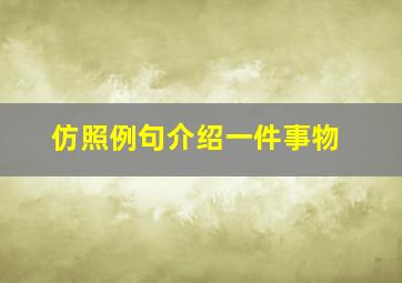 仿照例句介绍一件事物