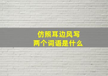 仿照耳边风写两个词语是什么