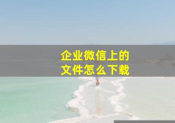 企业微信上的文件怎么下载