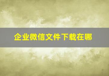 企业微信文件下载在哪