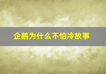 企鹅为什么不怕冷故事