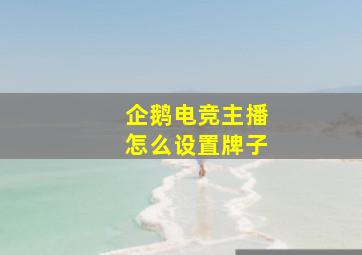 企鹅电竞主播怎么设置牌子