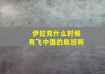 伊拉克什么时候有飞中国的航班啊