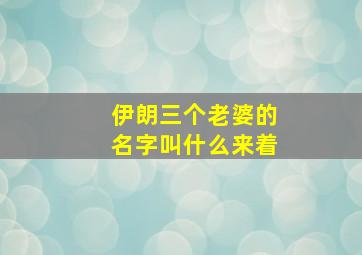 伊朗三个老婆的名字叫什么来着