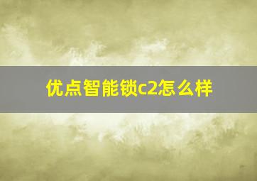 优点智能锁c2怎么样