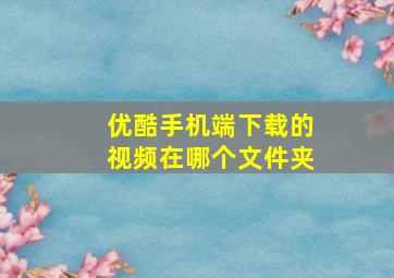 优酷手机端下载的视频在哪个文件夹