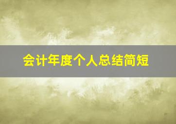 会计年度个人总结简短