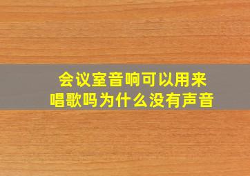 会议室音响可以用来唱歌吗为什么没有声音