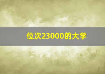 位次23000的大学