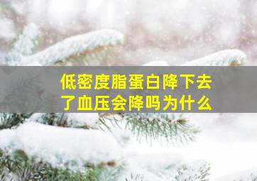 低密度脂蛋白降下去了血压会降吗为什么