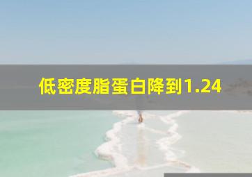 低密度脂蛋白降到1.24