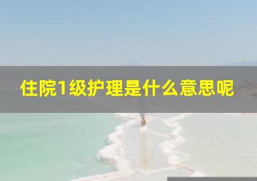 住院1级护理是什么意思呢