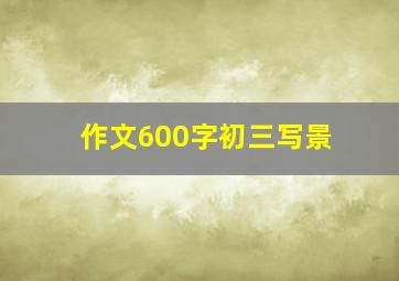 作文600字初三写景