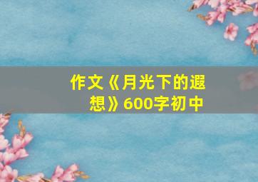 作文《月光下的遐想》600字初中