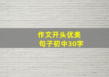 作文开头优美句子初中30字