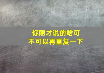 你刚才说的啥可不可以再重复一下