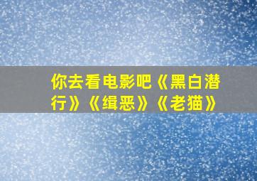 你去看电影吧《黑白潜行》《缉恶》《老猫》