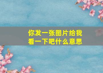 你发一张图片给我看一下吧什么意思