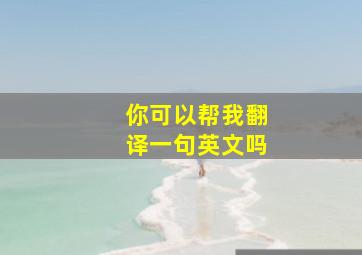 你可以帮我翻译一句英文吗