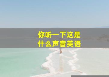 你听一下这是什么声音英语