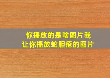 你播放的是啥图片我让你播放蛇胆疮的图片