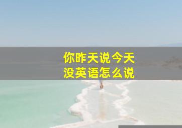 你昨天说今天没英语怎么说