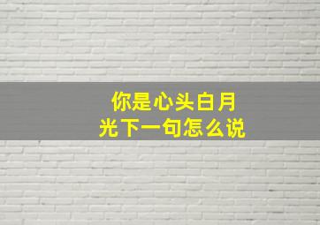 你是心头白月光下一句怎么说