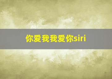 你爱我我爱你siri