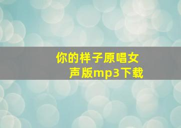 你的样子原唱女声版mp3下载