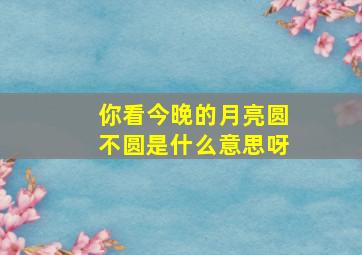 你看今晚的月亮圆不圆是什么意思呀