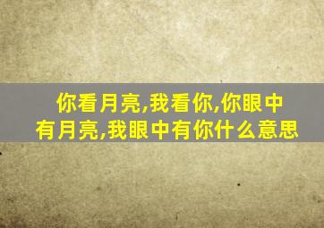 你看月亮,我看你,你眼中有月亮,我眼中有你什么意思