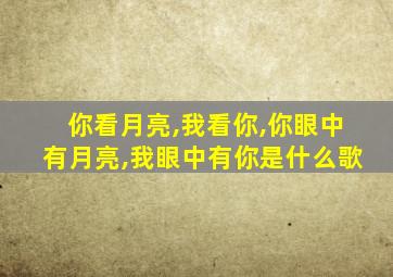 你看月亮,我看你,你眼中有月亮,我眼中有你是什么歌