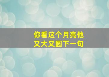 你看这个月亮他又大又圆下一句