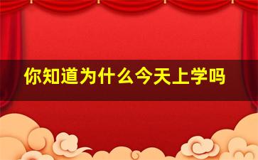 你知道为什么今天上学吗