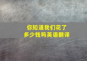 你知道我们花了多少钱吗英语翻译